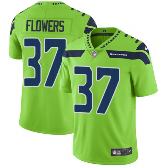 Men's Nike Seattle Seahawks #37 Tre Flowers Elite Green Rush Vapor Untouchable NFL Jersey - Ujersey