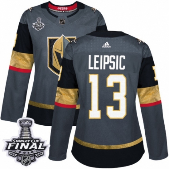 Women's Adidas Vegas Golden Knights #13 Brendan Leipsic Authentic Gray Home 2018 Stanley Cup Final NHL Jersey - Ujersey