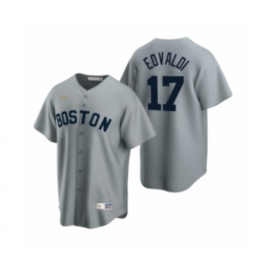 Men's Boston Red Sox #17 Nathan Eovaldi Nike Gray Cooperstown Collection Road Jersey - Ujersey