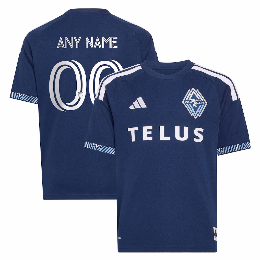 Youth Vancouver Whitecaps FC adidas Blue 2026 The Coastal Jersey Replica Custom Jersey - Ujersey NHL