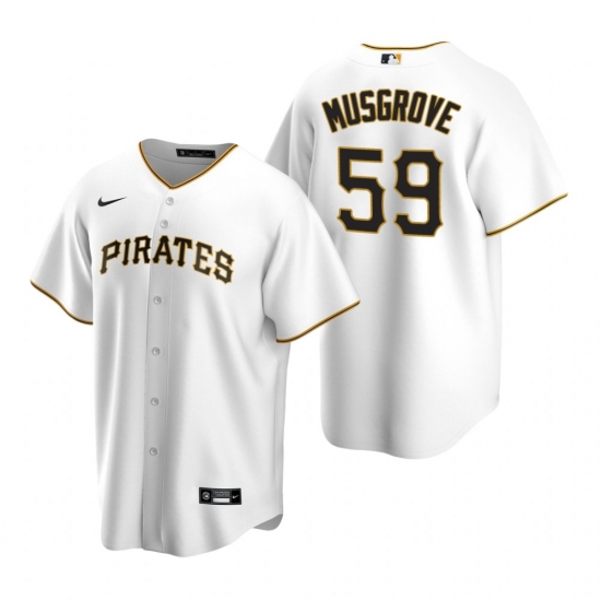 Men's Nike Pittsburgh Pirates #59 Joe Musgrove White Home Stitched Baseball Jersey - Ujersey