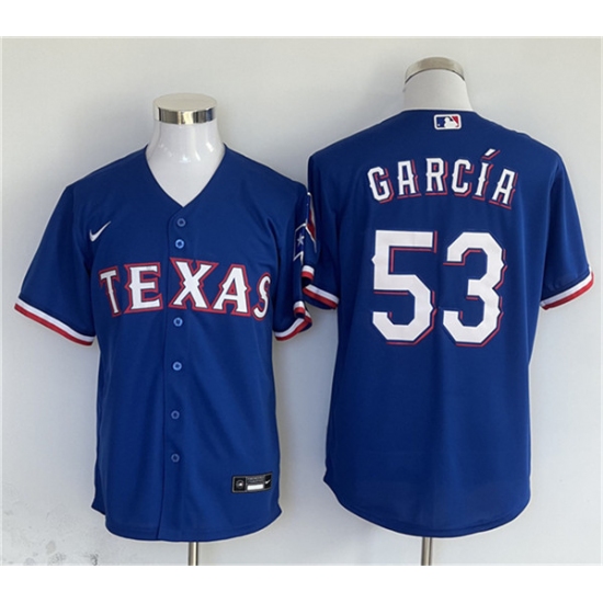 Men's Texas Rangers #53 Adolis Garcia Royal Cool Base Stitched Jersey - Ujersey