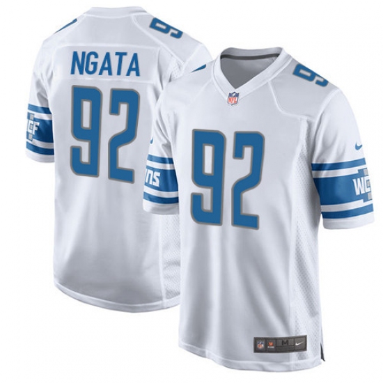 Men's Nike Detroit Lions #92 Haloti Ngata Game White NFL Jersey - Ujersey