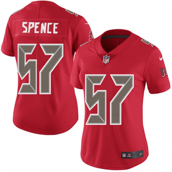 Women's Nike Tampa Bay Buccaneers #57 Noah Spence Limited Red Rush Vapor Untouchable NFL Jersey - Ujersey