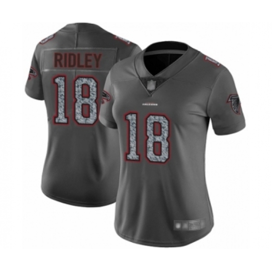 Women's Atlanta Falcons #18 Calvin Ridley Limited Gray Static Fashion Football Jersey - Ujersey