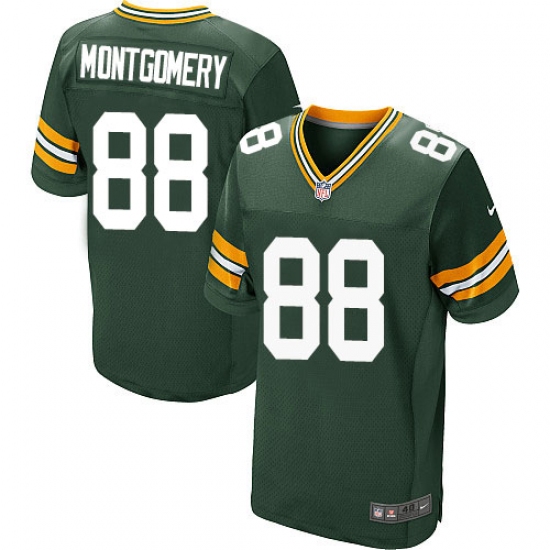 Men's Nike Green Bay Packers #88 Ty Montgomery Elite Green Team Color NFL Jersey - Ujersey