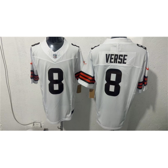 Men's Cleveland Browns #8 Jared Verse White 2026 Vapor Limited Football Stitched Jersey - Ujersey