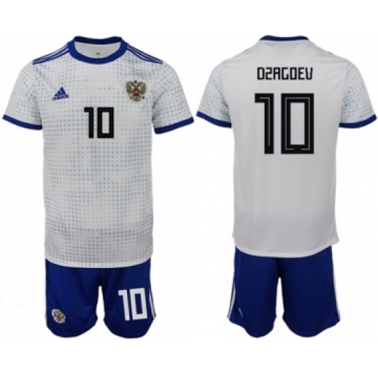Russia #10 Dzagoev Away Soccer Country Jersey
