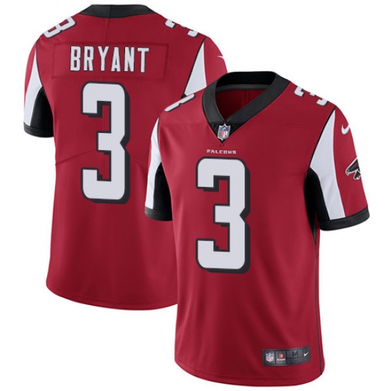 Youth Nike Atlanta Falcons #3 Matt Bryant Red Team Color Vapor Untouchable Limited Player NFL Jersey - Ujersey