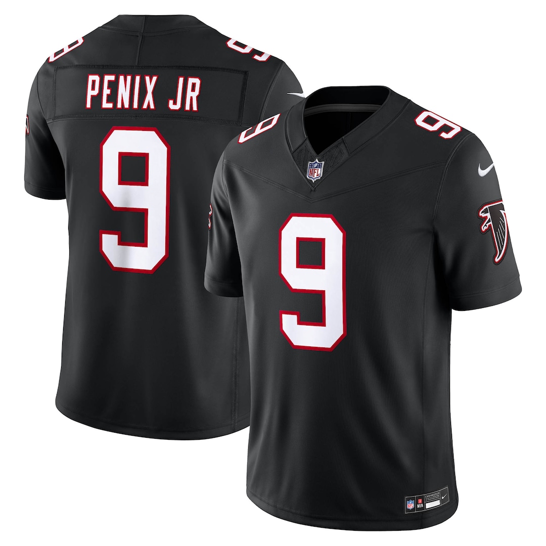 Men's Atlanta Falcons Michael Penix Jr. Nike Black Alternate Throwback Vapor F.U.S.E. Stitched Limited Jersey - Ujersey