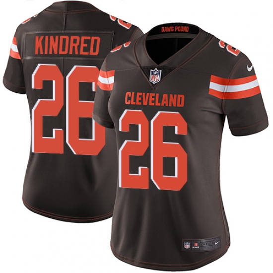 Women's Nike Cleveland Browns #26 Derrick Kindred Brown Team Color Vapor Untouchable Limited Player NFL Jersey - Ujersey