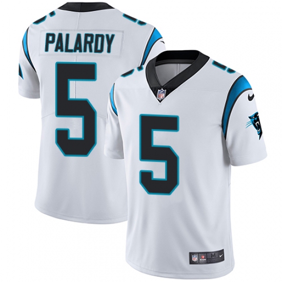 Men's Nike Carolina Panthers #5 Michael Palardy White Vapor Untouchable Limited Player NFL Jersey - Ujersey