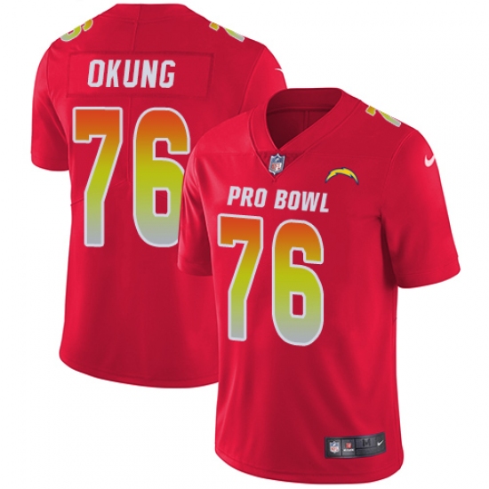 Youth Nike Los Angeles Chargers #76 Russell Okung Limited Red 2018 Pro Bowl NFL Jersey - Ujersey