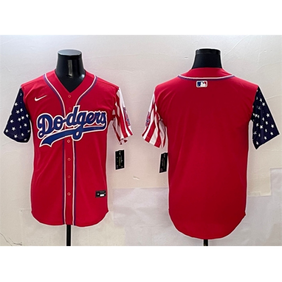 Men's Los Angeles Dodgers Blank Red Limited Stitched Baseball Jersey - Ujersey