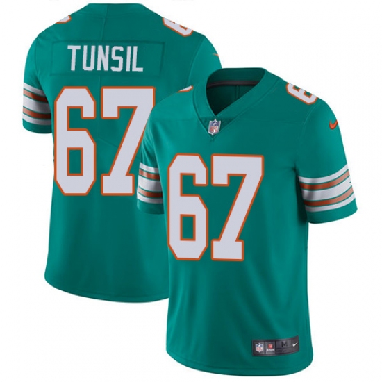 Men's Nike Miami Dolphins #67 Laremy Tunsil Aqua Green Alternate Vapor Untouchable Limited Player NFL Jersey - Ujersey