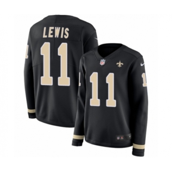 Women's Nike New Orleans Saints #11 Tommylee Lewis Limited Black Therma Long Sleeve NFL Jersey - Ujersey