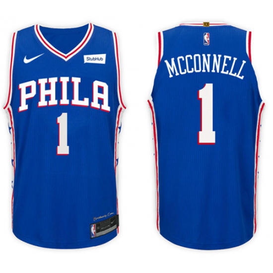Nike NBA Philadelphia 76ers #1 T J  McConnell Jersey 2017-18 New Season Blue Jersey - Ujersey