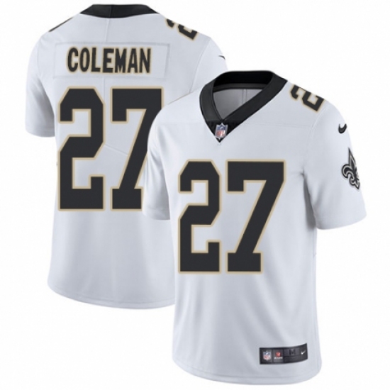 Men's Nike New Orleans Saints #27 Kurt Coleman White Vapor Untouchable Limited Player NFL Jersey - Ujersey