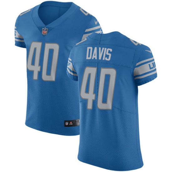 Men's Nike Detroit Lions #40 Jarrad Davis Light Blue Team Color Vapor Untouchable Elite Player NFL Jersey - Ujersey