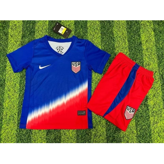 Women's American Team Custom 2024-25 Royal Away Soccer Jersey Suit - Ujersey