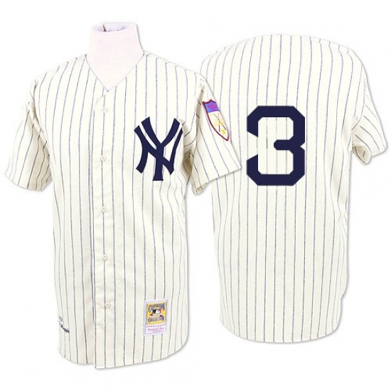 Men's Mitchell and Ness 1929 New York Yankees #3 Babe Ruth Authentic White Throwback MLB Jersey - Ujersey