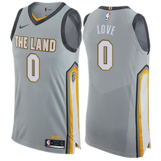 Men's Nike Cleveland Cavaliers #0 Kevin Love Authentic Gray NBA Jersey - City Edition - Ujersey