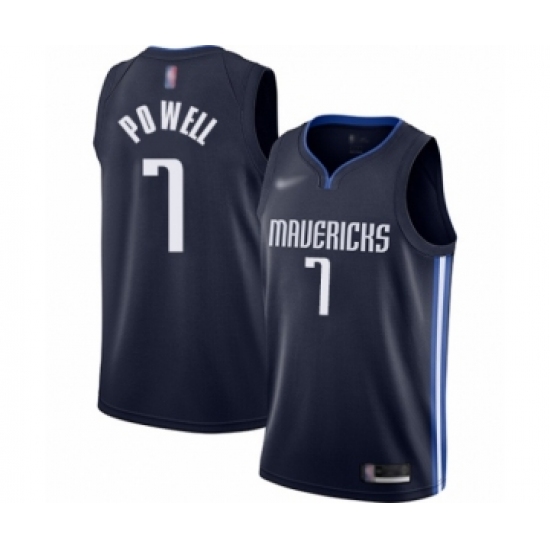 Youth Dallas Mavericks #7 Dwight Powell Swingman Navy Finished Basketball Jersey - Statement Edition - Ujersey