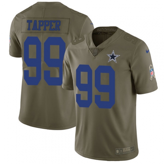 Men's Nike Dallas Cowboys #99 Charles Tapper Limited Olive 2017 Salute to Service NFL Jersey - Ujersey