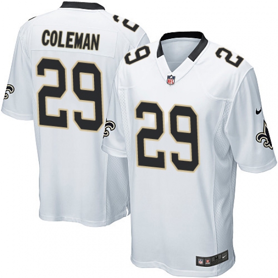 Men's Nike New Orleans Saints #29 Kurt Coleman Game White NFL Jersey - Ujersey