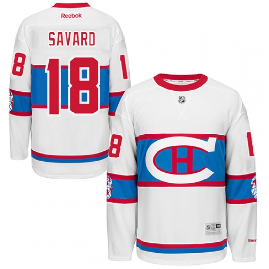 Men's Reebok Montreal Canadiens #18 Serge Savard Premier White 2016 Winter Classic NHL Jersey - Ujersey