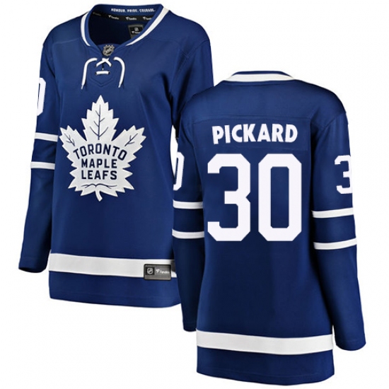 Women's Toronto Maple Leafs #30 Calvin Pickard Authentic Royal Blue Home Fanatics Branded Breakaway NHL Jersey - Ujersey