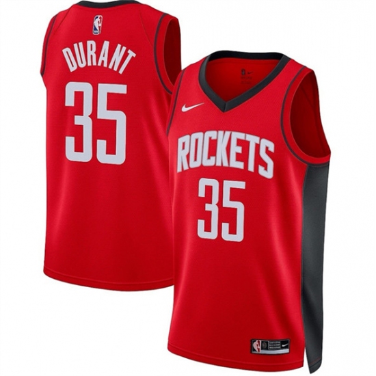 Men's Houston Rockets #35 Kevin Durant Red Icon Edition Stitched Jersey - Ujersey