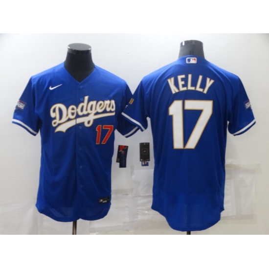 Men's Nike Los Angeles Dodgers #17 Joe Kelly Blue Gold Elite Jersey - Ujersey