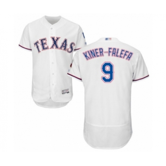 Men's Texas Rangers #9 Isiah Kiner-Falefa White Home Flex Base Authentic Collection Baseball Player Jersey - Ujersey