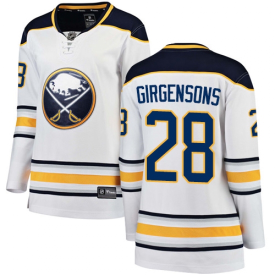 Women's Buffalo Sabres #28 Zemgus Girgensons Fanatics Branded White Away Breakaway NHL Jersey - Ujersey