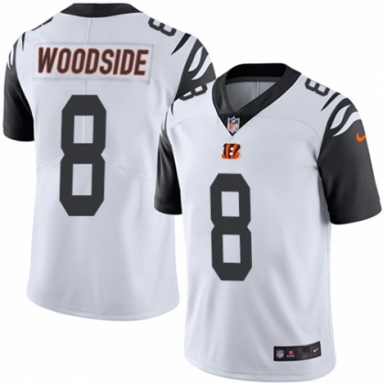 Men's Nike Cincinnati Bengals #8 Logan Woodside Elite White Rush Vapor Untouchable NFL Jersey - Ujersey