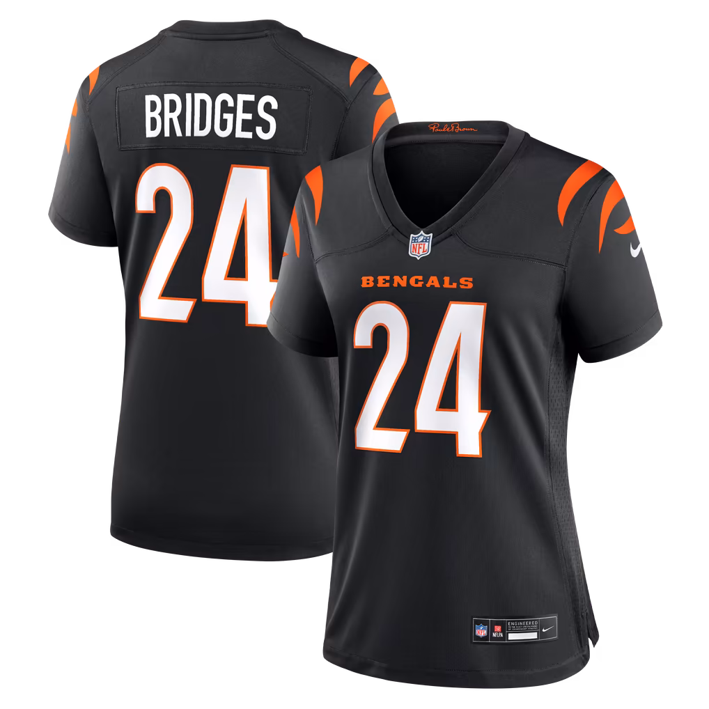 Women's Cincinnati Bengals Trikweze Bridges Nike Black Team Game Jersey