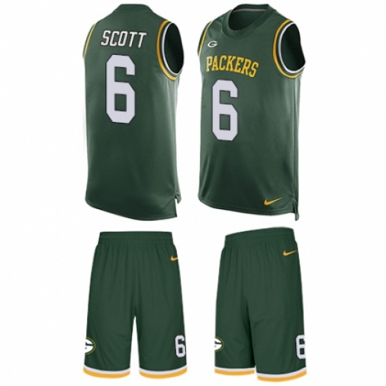 Men's Nike Green Bay Packers #6 JK Scott Limited Green Tank Top Suit NFL Jersey - Ujersey