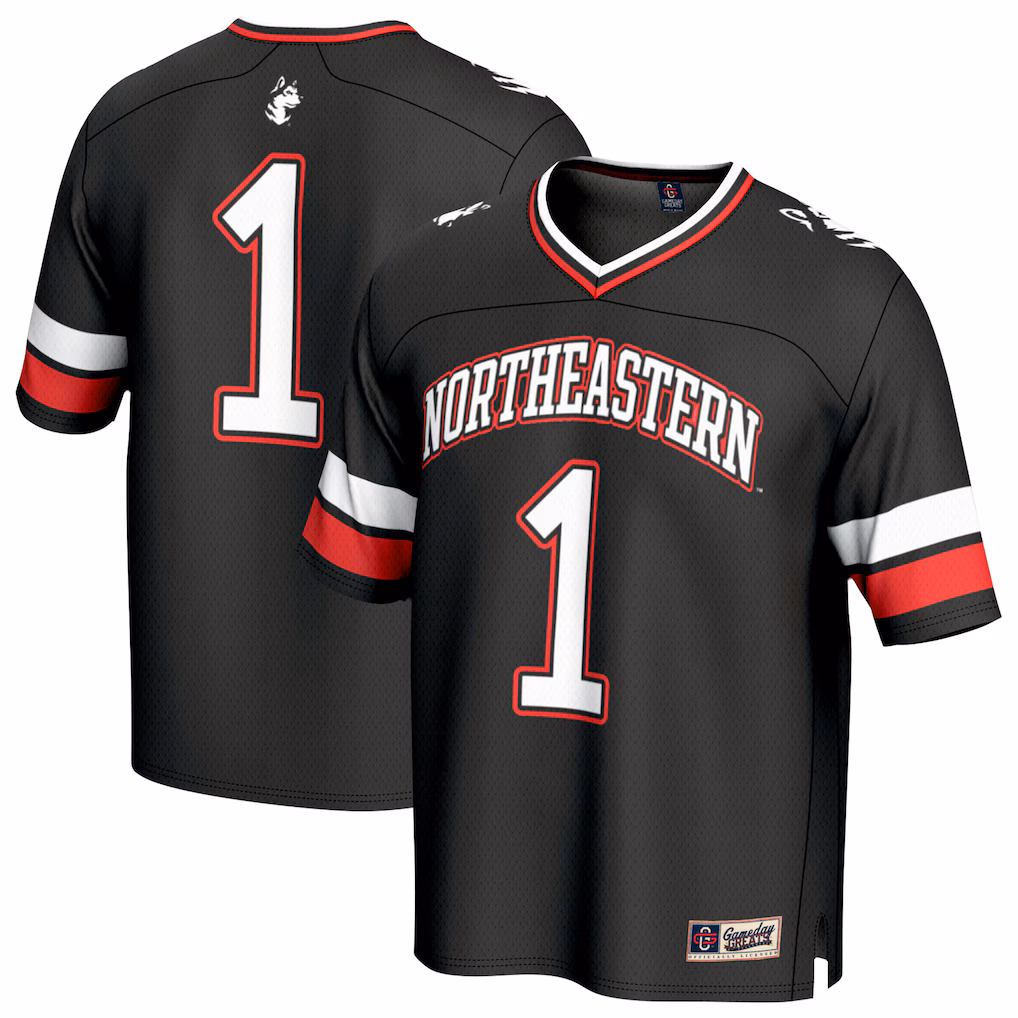 Unisex GameDay Greats Black #1 Northeastern Huskies Lightweight Collegiate Football Fashion Jersey - SUjersey01