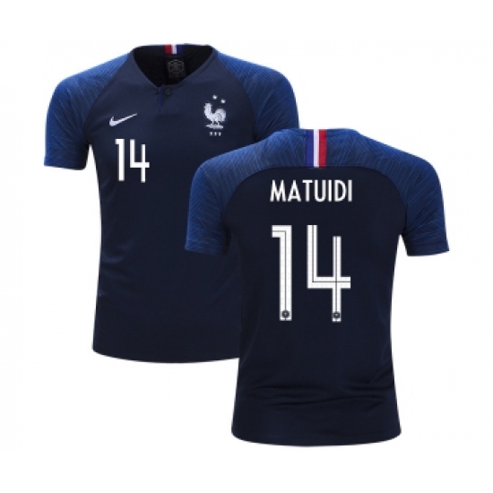 France #14 Matuidi Home Kid Soccer Country Jersey