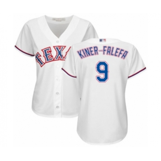 Women's Texas Rangers #9 Isiah Kiner-Falefa Authentic White Home Cool Base Baseball Player Jersey - Ujersey