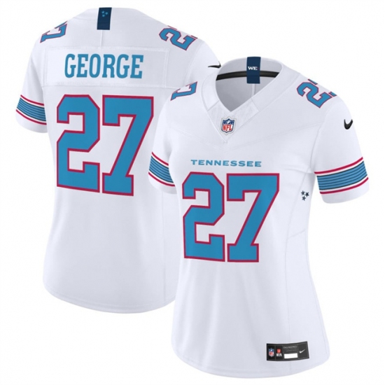 Women's Tennessee Titans #27 Eddie George White 2026 F.U.S.E. Vapor Limited Stitched Football Jersey(Run Small) - Ujersey