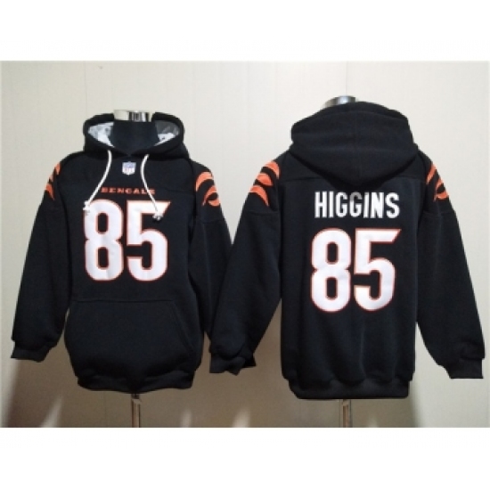 Men's Cincinnati Bengals #85 Tee Higgins Black Pullover Hoodie - Ujersey