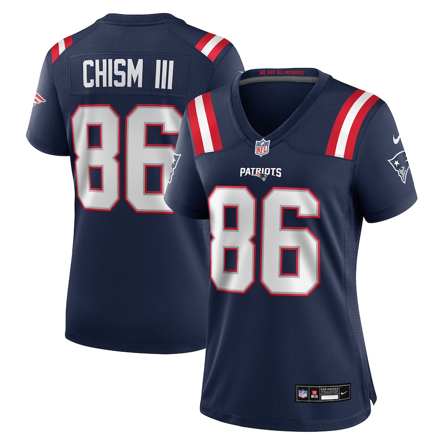 Women's New England Patriots Efton Chism III Nike Navy Team Game Jersey - Ujersey
