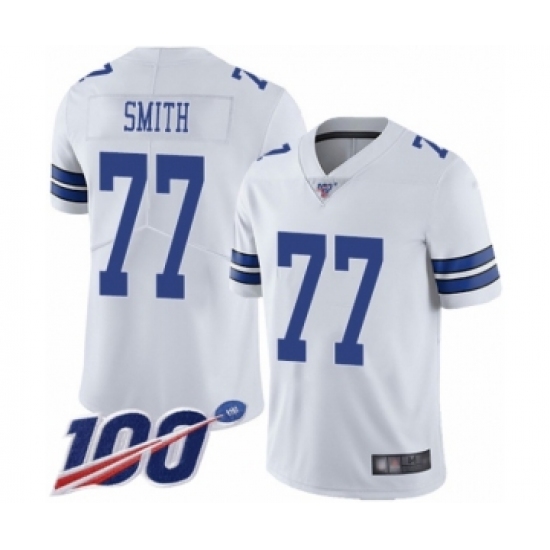 Men's Dallas Cowboys #77 Tyron Smith White Vapor Untouchable Limited Player 100th Season Football Jersey - Ujersey