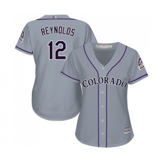 Women's Colorado Rockies #12 Mark Reynolds Replica Grey Road Cool Base Baseball Jersey - Ujersey