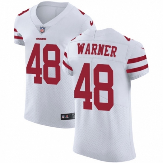Men's Nike San Francisco 49ers #48 Fred Warner White Vapor Untouchable Elite Player NFL Jersey - Ujersey