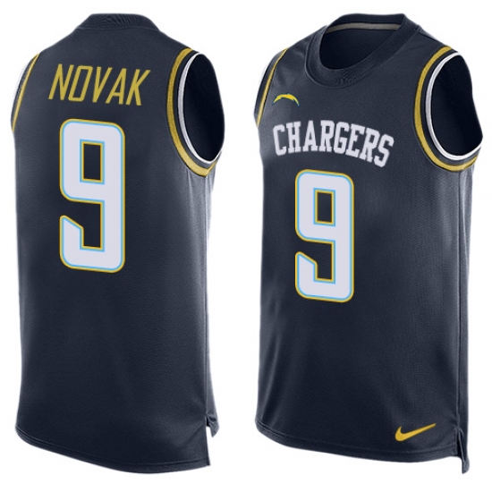 Men's Nike Los Angeles Chargers #9 Nick Novak Limited Navy Blue Player Name & Number Tank Top NFL Jersey - Ujersey