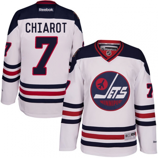 Men's Reebok Winnipeg Jets #7 Ben Chiarot Premier White 2016 Heritage Classic NHL Jersey - Ujersey