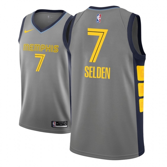Men NBA 2018-19 Memphis Grizzlies #7 Wayne Selden City Edition Gray Jersey - Ujersey